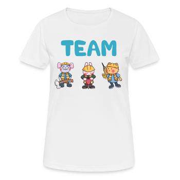 Team Baustelle Arbeiter Maus Hase Katze Geschenk - Frauen T-Shirt atmungsaktiv - Weiß - Vorne - AI Model Female 172 dark (172cm)