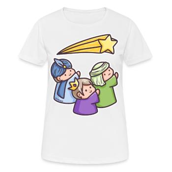 Saint trois rois matin terre cadeau de Noël - T-shirt respirant Femme - blanc - Devant - AI Model Female 172 dark (172cm)