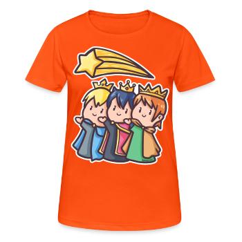 Heilige drei Könige Morgenland Weihnacht Geschenk - Frauen T-Shirt atmungsaktiv - Neonorange - Vorne - AI Model Female 172 dark (172cm)
