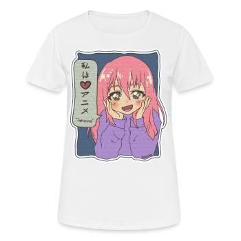I Love Anime Japan Cartoon Movie Series Gift - Women's Breathable T-Shirt - white - Front - AI Model Female 172 dark (172cm)