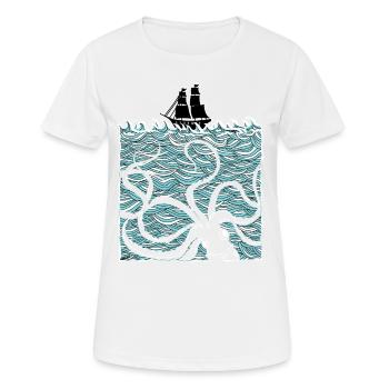 monstre marin pieuvre pieuvre mer animal cadeau - T-shirt respirant Femme - blanc - Devant - AI Model Female 172 dark (172cm)