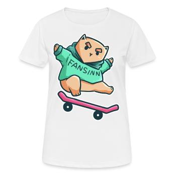 Cadeaux de planches à roulettes pour chats Halfpipe Pet Gift - T-shirt respirant Femme - blanc - Devant - AI Model Female 172 dark (172cm)