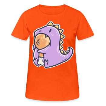 Carnivore dinosaur illustration gift - Women's Breathable T-Shirt - neon orange - Front - AI Model Female 172 dark (172cm)