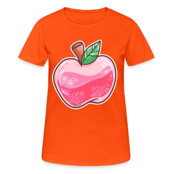 Apfel Obst Frucht Vegan Bio gesund Natur Geschenk - Frauen T-Shirt atmungsaktiv - Neonorange - Vorne - AI Model Female 172 dark (172cm)