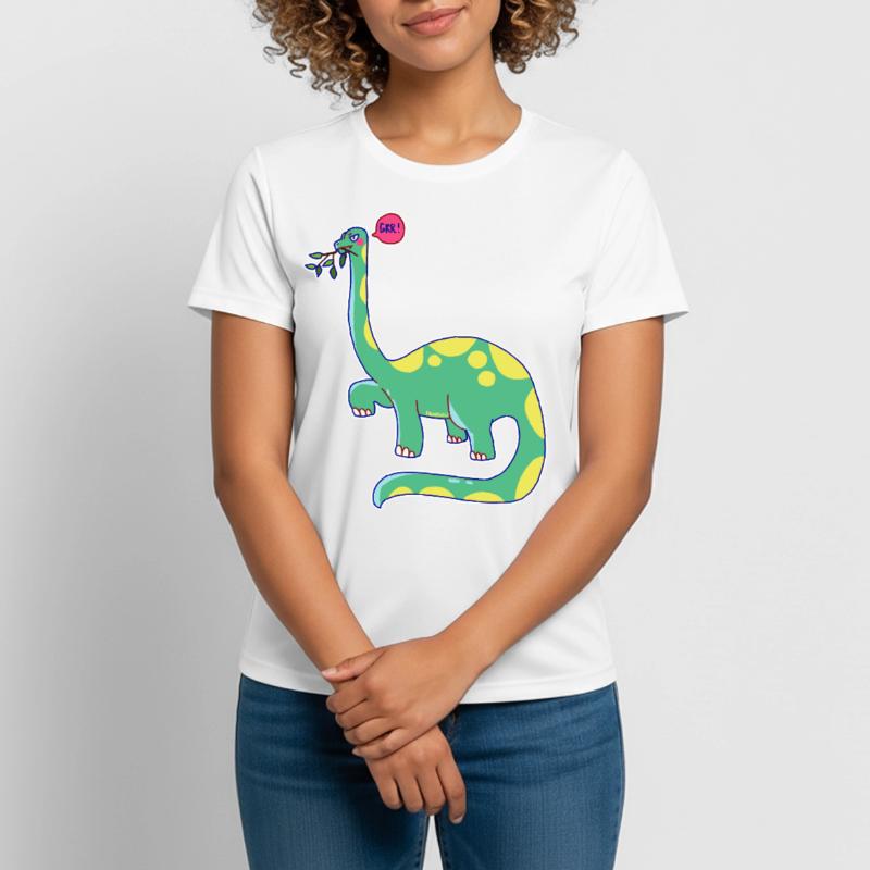 Dinosaur is in a bad mood Women's Breathable T-Shirt