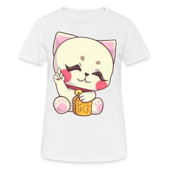 Chat majeur doigt Stinky Fuck You arrogant - T-shirt respirant Femme - blanc - Devant - AI Model Female 172 dark (172cm)