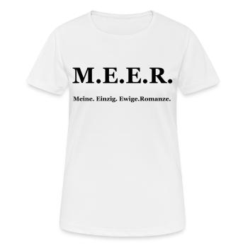 MEER - Frauen T-Shirt atmungsaktiv - Weiß - Vorne - AI Model Female 172 dark (172cm)