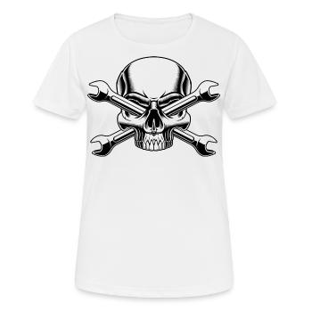 skull mechanic tuning - Women's Breathable T-Shirt - white - Front - AI Model Female 172 dark (172cm)