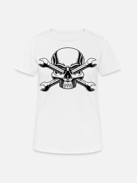 skull mechanic tuning - Women's Breathable T-Shirt - white