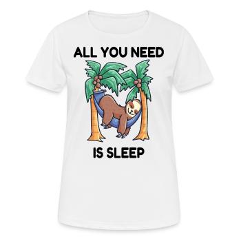 Hamac paresseux endormi - T-shirt respirant Femme - blanc - Devant - AI Model Female 172 dark (172cm)