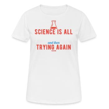 Science Nerd Recherche professeur laboratoire - T-shirt respirant Femme - blanc - Devant - AI Model Female 172 dark (172cm)