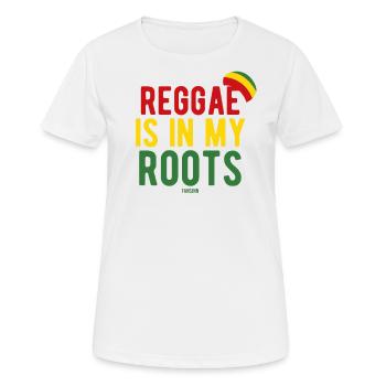 Musique reggae Rasta Jamaïque marijuana - T-shirt respirant Femme - blanc - Devant - AI Model Female 172 dark (172cm)