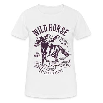Cheval sauvage - T-shirt respirant Femme - blanc - Devant - AI Model Female 172 dark (172cm)