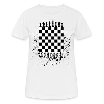 Schachbrett Dame König Schach Spiel Geschenkidee - Frauen T-Shirt atmungsaktiv - Weiß - Vorne - AI Model Female 172 dark (172cm)