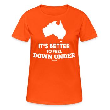 Australien Beuteltier Down Under Sydney - Frauen T-Shirt atmungsaktiv - Neonorange - Vorne - AI Model Female 172 dark (172cm)