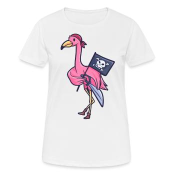 Flamingo drapeau de pirates cadeau de capitaine - T-shirt respirant Femme - blanc - Devant - AI Model Female 172 dark (172cm)