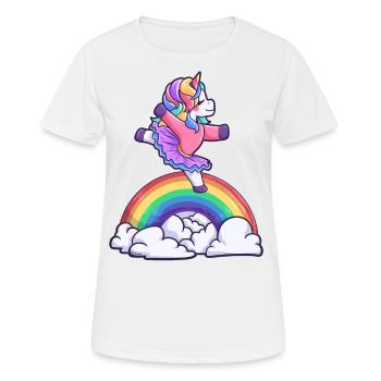 Ballerina Einhorn Mädchen tanzen Unicorn - Frauen T-Shirt atmungsaktiv - Weiß - Vorne - AI Model Female 172 dark (172cm)