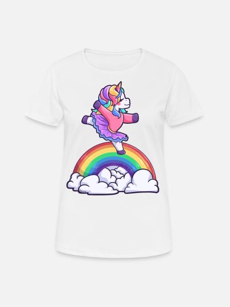 Ballerine licorne fille danse licorne - T-shirt respirant Femme - blanc