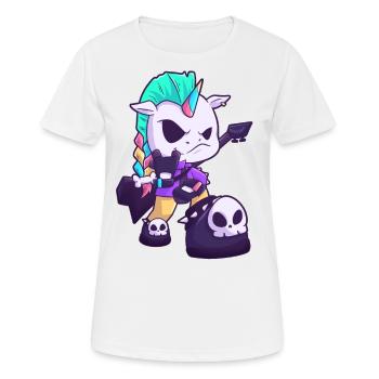 Einhorn Hardrock Metal Musik Geschenk - Frauen T-Shirt atmungsaktiv - Weiß - Vorne - AI Model Female 172 dark (172cm)