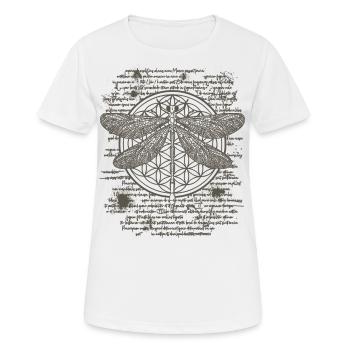 Libellule dans le style de dessin de Leonardo da Vinci Art - T-shirt respirant Femme - blanc - Devant - AI Model Female 172 dark (172cm)