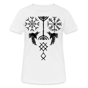 Conception de tatouage symboles et signes vikings - T-shirt respirant Femme - blanc - Devant - AI Model Female 172 dark (172cm)