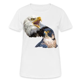 pygargue à tête blanche et faucon pèlerin - T-shirt respirant Femme - blanc - Devant - AI Model Female 172 dark (172cm)