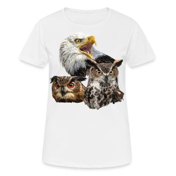 Pigargo américain et hiboux - T-shirt respirant Femme - blanc - Devant - AI Model Female 172 dark (172cm)