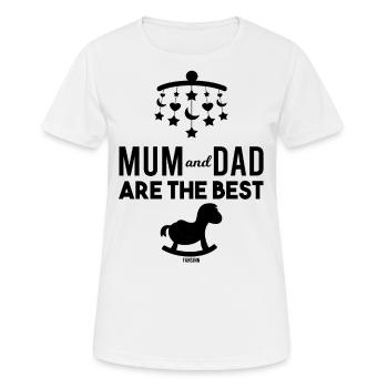 Bébé enfant fils fille aime maman papa - T-shirt respirant Femme - blanc - Devant - AI Model Female 172 dark (172cm)