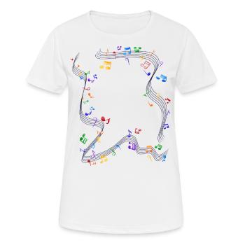 music - Women's Breathable T-Shirt - white - Front - AI Model Female 172 dark (172cm)