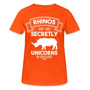 Rhino - Women's Breathable T-Shirt - neon orange - Front - AI Model Female 172 dark (172cm)