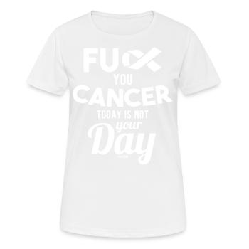 Fuck Cancer Schilddrüse Krebs krank - Frauen T-Shirt atmungsaktiv - Weiß - Vorne - AI Model Female 172 dark (172cm)