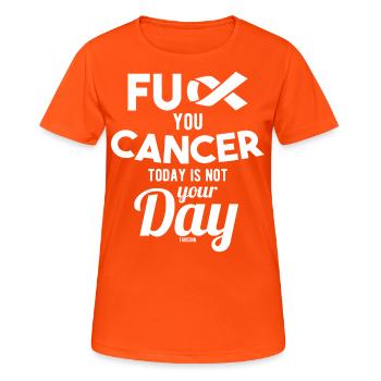 Fuck Cancer Thyroid Cancer Ill - Women's Breathable T-Shirt - neon orange - Front - AI Model Female 172 dark (172cm)