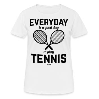 Tennis - Women's Breathable T-Shirt - white - Front - AI Model Female 172 dark (172cm)