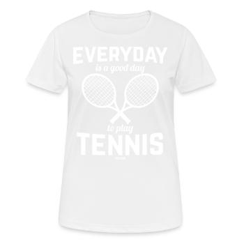 Tennisspieler - Frauen T-Shirt atmungsaktiv - Weiß - Vorne - AI Model Female 172 dark (172cm)