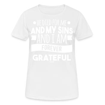 katholischer spruch jesus christus - Frauen T-Shirt atmungsaktiv - Weiß - Vorne - AI Model Female 172 dark (172cm)