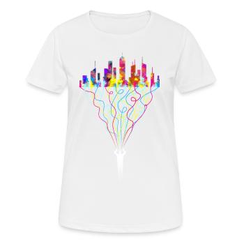 Concentration - Anxiété - T-shirt respirant Femme - blanc - Devant - AI Model Female 172 dark (172cm)