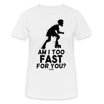 Inline Skates - Frauen T-Shirt atmungsaktiv - Weiß - Vorne - AI Model Female 172 dark (172cm)