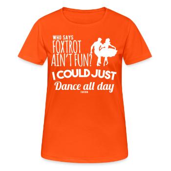 Foxtrott tanzen Paartanz Musik Geschenk - Frauen T-Shirt atmungsaktiv - Neonorange - Vorne - AI Model Female 172 dark (172cm)
