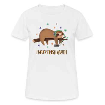 Funny sloth morning grouch Sloth - Women's Breathable T-Shirt - white - Front - AI Model Female 172 dark (172cm)