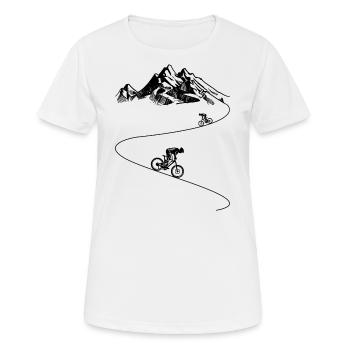 Downhill Mountain biking bicycle off-road Bike MTB - Women's Breathable T-Shirt - white - Front - AI Model Female 172 dark (172cm)