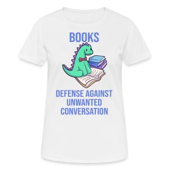 Livres lire livre dino drôle - T-shirt respirant Femme - blanc - Devant - AI Model Female 172 dark (172cm)