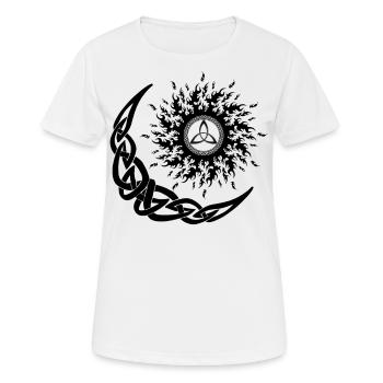 Winter Solstice Viking Sun Moon Tribal - Women's Breathable T-Shirt - white - Front - AI Model Female 172 dark (172cm)