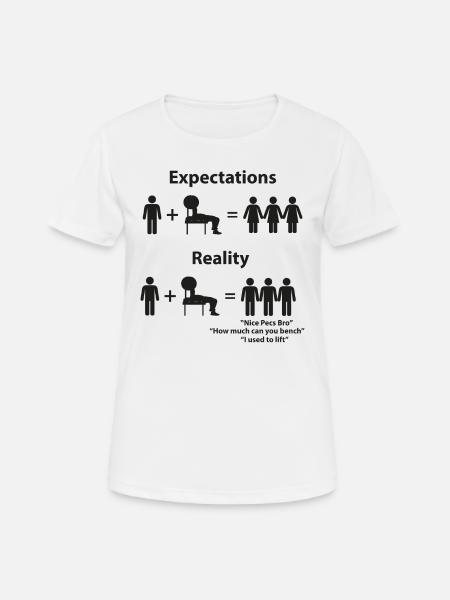 Bodybuilding Fitness allenamento palestra Bodybuilder divertente - Maglietta da donna traspirante - bianco