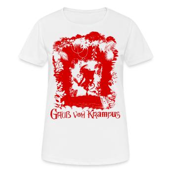 Greetings from Krampus Christmas Perchten gift - Women's Breathable T-Shirt - white - Front - AI Model Female 172 dark (172cm)