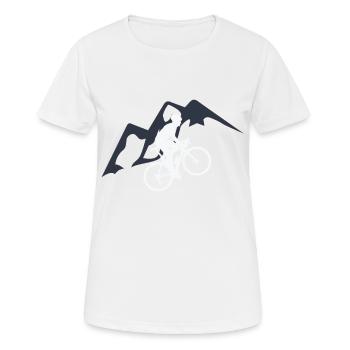 Bicycle Road Bike Bike Tour Mountain Alps Mountainbik - Women's Breathable T-Shirt - white - Front - AI Model Female 172 dark (172cm)