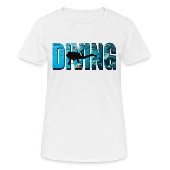 Plongeur dans l'eau - T-shirt respirant Femme - blanc - Devant - AI Model Female 172 dark (172cm)