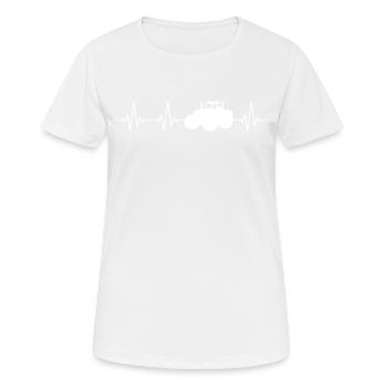 Heart rate with tractor - Women's Breathable T-Shirt - white - Front - AI Model Female 172 dark (172cm)