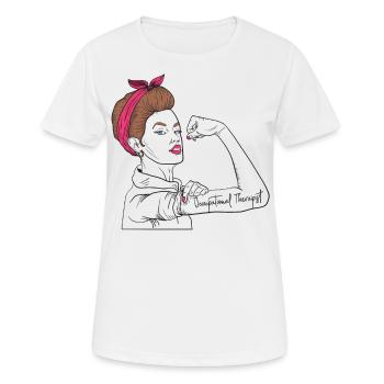 Ergothérapeute Rosie The Riveter - T-shirt respirant Femme - blanc - Devant - AI Model Female 172 dark (172cm)