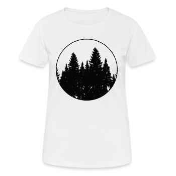 Geometrische Wald Abenteuer Berge Kiefer - Frauen T-Shirt atmungsaktiv - Weiß - Vorne - AI Model Female 172 dark (172cm)