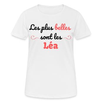 Les plus belles sont les Léa prénom fille - T-shirt respirant Femme - blanc - Devant - AI Model Female 172 dark (172cm)